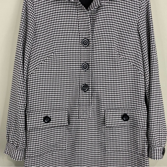 Talbots: Houndstooth Button Longline Popover Tunic Top Midi Shirt Dress Size 6 - Picture 2 of 6